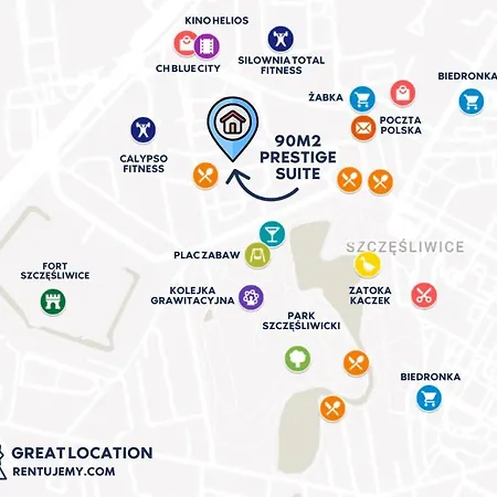 90m2 Prestige - Parking & Jacuzzi & Aircon By Rentujemy Apartment *